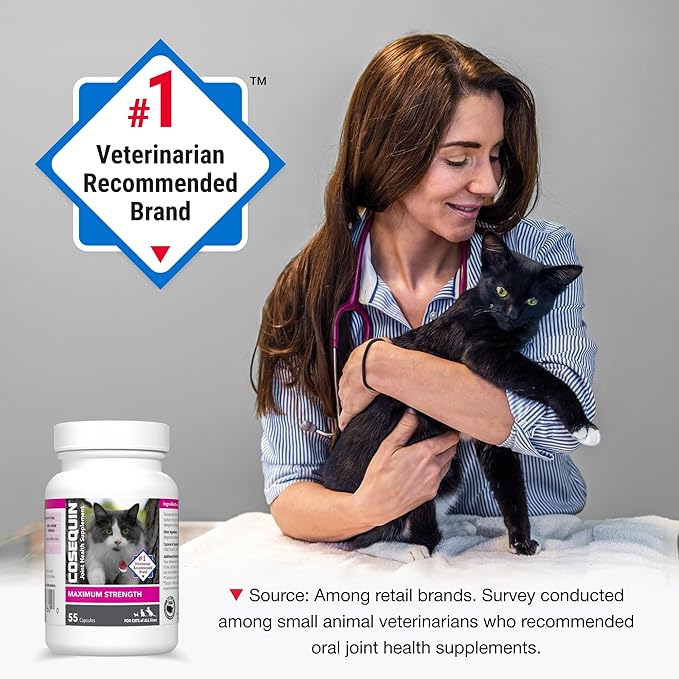 Nutramax Cosequin for Cats Joint Health Supplement,Contains Glucosamine for Cats,Plus Chondroitin,Supports Healthy Joints,for-All Breeds and Sizes,Sprinkle Capsules,55 Count (Pack of 2)
