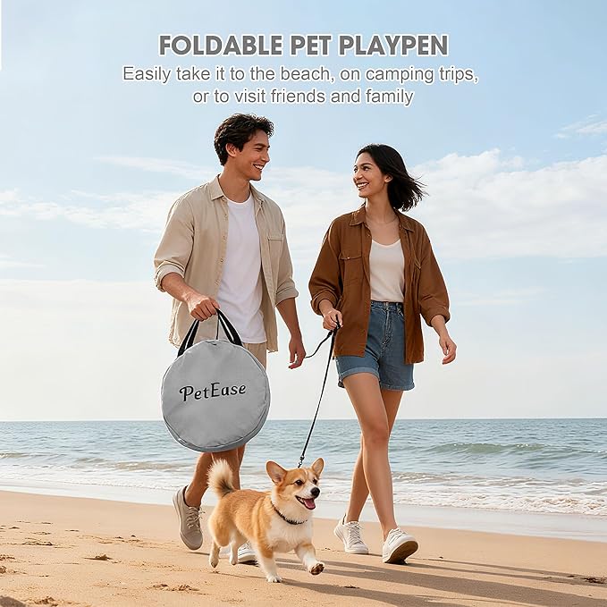 Portable and Foldable Cat Playpen Dog Playpen Small Animal Playepn with Waterproof Bottom, Foldable Pet Cage for Rabbit Puppy Hamster, Indoor/Outdoor Use