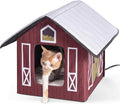 K&H Pet Products Heated Outdoor Cat House for Outside Pets in Winter, Weatherproof Outdoor House for Ferals, Insulated Kitty Shelter, 2 Doors, Waterproof Heated Cat Bed, Safety Listed - Barn 20W