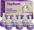 TopSum Cat Calming Diffuser Refill: 6 Refills Top Value Pack Cat Pheromones Calming Diffuser Refill – Helps Reduce Scratching Peeing Meowing Hiding Urine Marking Aggression (6 Refills)