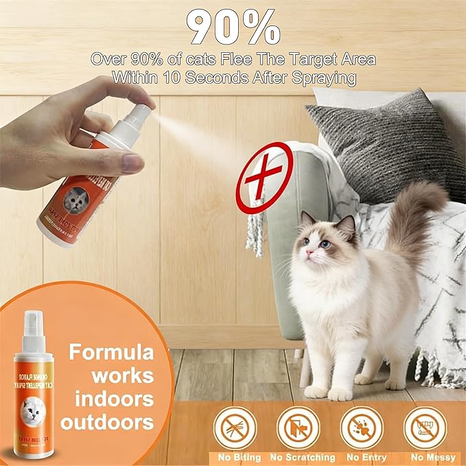 Cat Deterrent Spray Protect Furniture, Sofas, Carpets Cat Repellent Indoor and Outdoor (1pcs)