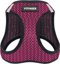 Best Pet Supplies Voyager Step-in Air Harness - All Weather Mesh, Reflective, No Pull Harness for Dogs, Cats - Secure with Hook & Loop Fastener, Buckle, Double D-Rings - Fuchsia 2-Tone, L