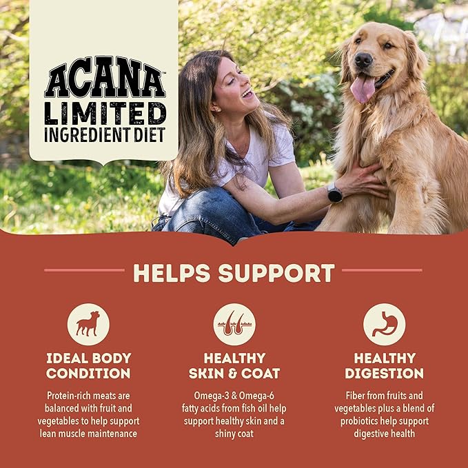 ACANA Singles Limited Ingredient Grain Free High Protein Dry Dog Food Beef & Pumpkin Recipe 4.5lb Bag
