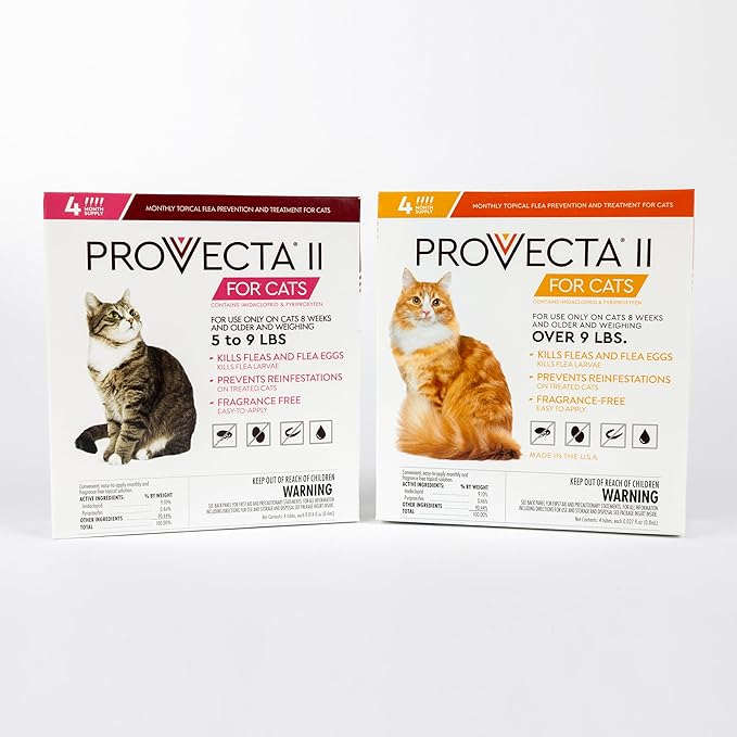 Provecta® II for Large Cats (Over 9 lbs) Flea and Tick Topical Treatment, 4-Month Supply