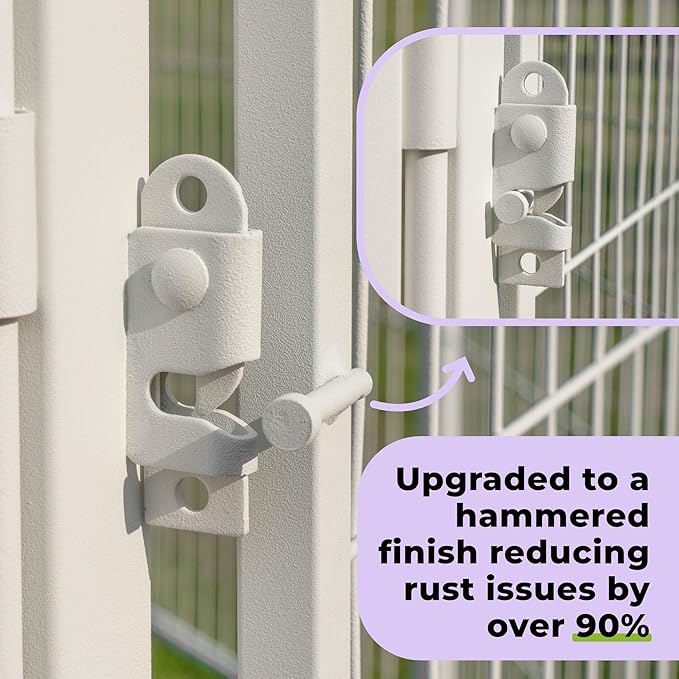 SunsGrove Dog Play Pen Indoors, 32 Inch 8 Panels Dog Playpen for Small and Medium Dogs, Easy Setup Anti-Rust Pet Fence, White
