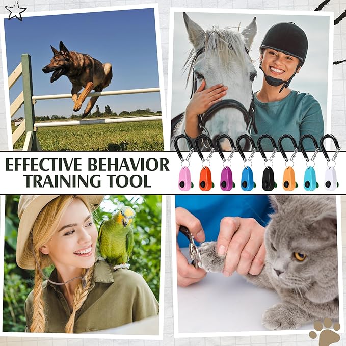 16 Pcs Dog Training Clickers with Wrist Bands Multicolor Pet Dog Cat Training Clickers & Behavior Aids Portable Pet Train Tools Supplies for Behavior Exercise