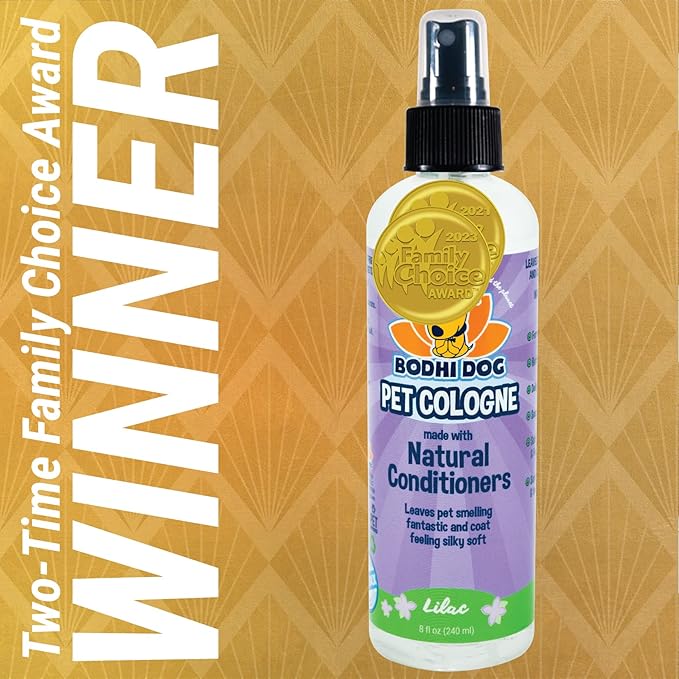 Bodhi Dog Premium Dog Cologne - Deodorizing Dog Perfume & Conditioner for Dogs & Cats - Natural Long Lasting Spray - Keeps Pets Fresh All Day - Gentle & Safe Formula, Made in USA (Lilac 8 Fl Oz)