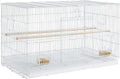 Topeakmart 30-inch Flight Bird Cage for Parrots Finches Budgies Cockatiels Parakeets Lovebirds Canaries with Slide-Out Tray, White