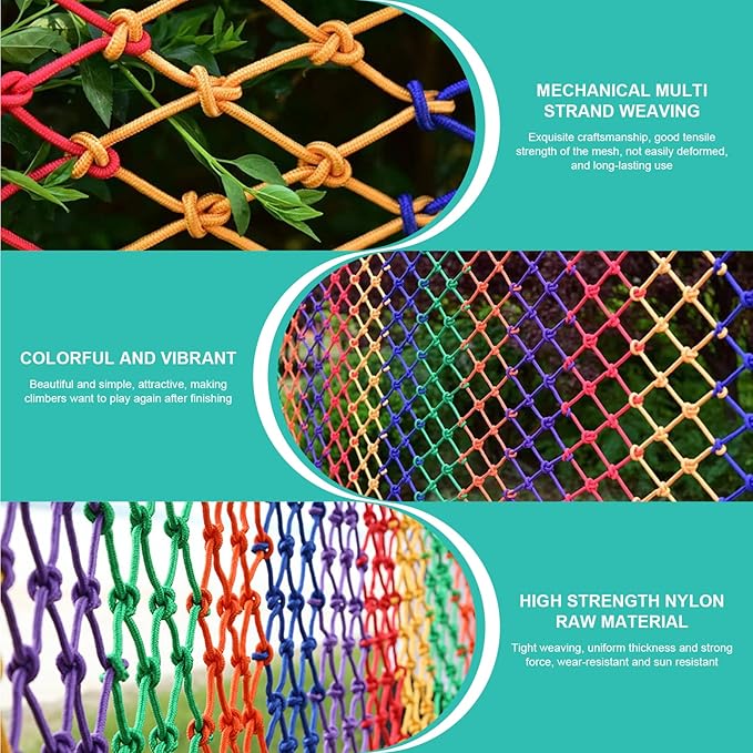Balcony Netting for Pets and Kids, 9.8x6.6ft Nylon Cat Netting Balcony, Safety Net for Stair, Loft, Apartment, Trampoline, Playground.