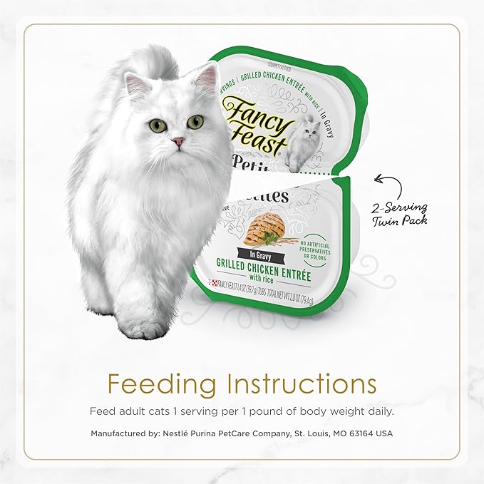 Fancy Feast Purina Gourmet Wet Cat Food Variety Package,Petites Gravy Collection,Break-Apart tubs,96 Servings - 2.8 oz. Tubs,(Pack of 48)