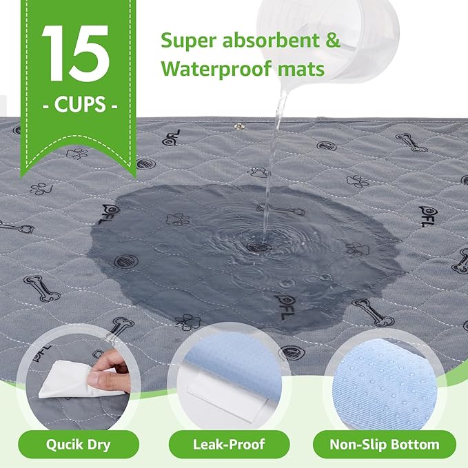 Dog Grass Mat with Pee Pad, Artificial Indoor Turf Grass Potty Training Pads for Dogs Tray Doggies Washable Reusable Puppy Pads Leakproof Pee on Outdoor Patio Balcony Apartment(39x31.49'')
