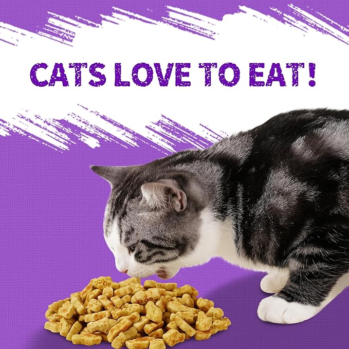 Just Try 13.4 OZ Lysine Cat Treats Natural Salmon Flavor Healthy Cat Training Biscuits Snacks Lysine Dental Care Treats for Cats & Kittens