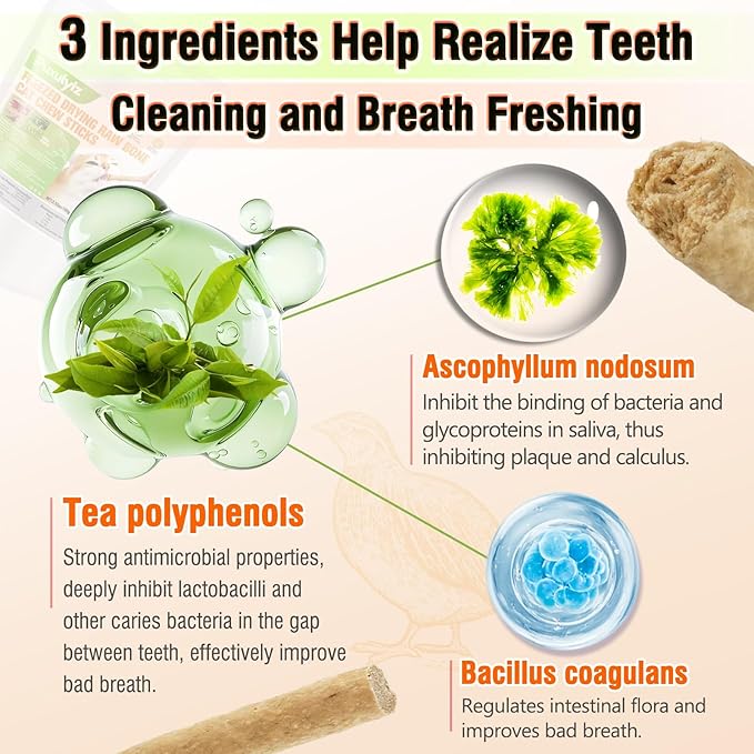 Freezed Drying 100g Cat Chew Sticks Quail Flavor, Cat Teething Sticks for Teeth Cleaning Dental Care, Cats Chew Toys for Fresh Breath