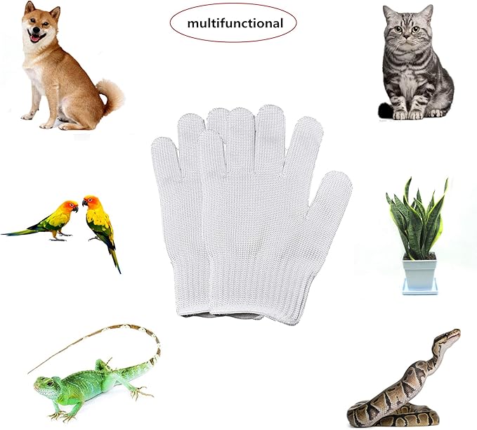 alfyng Bird Training Anti-Bite Parrot Chewing Protective Gloves, Small Animal Handling Gloves for Parrotlets Cockatiels Finch Macaw (1 Pair White)