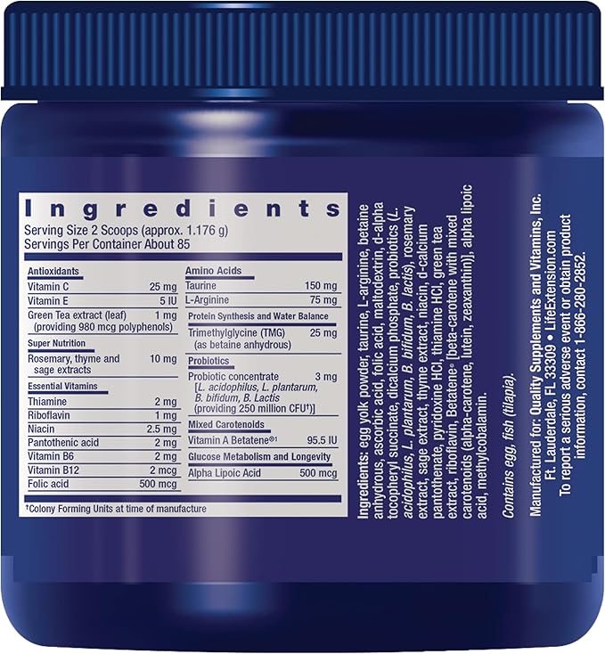 Life Extension Cat Mix,cat Food Supplements,Heart Health,probiotics,L-arginine,Taurine,B12,folic Acid,Vitamin C,Vitamin E,Rosemary,Nutrient Absorption,Gluten-Free,Non-GMO,85 Servings,(Pack of 2)