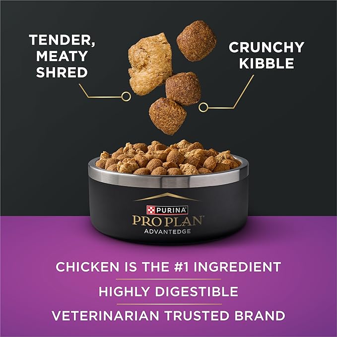 Purina Pro Plan AdvantEDGE Senior Support Plus Large Breed Shredded Blend Chicken and Rice Formula Dry Dog Food - 22 lb Bag