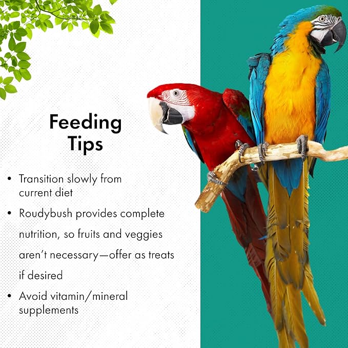 RoudyBush Daily Maintenance Food for Birds - Scientifically Formulated Bird Feed - Bird Food Pellets w/Corn, Wheat, Soy & More - Nutritious & Healthy Feed for Birds (Mini, 44oz)