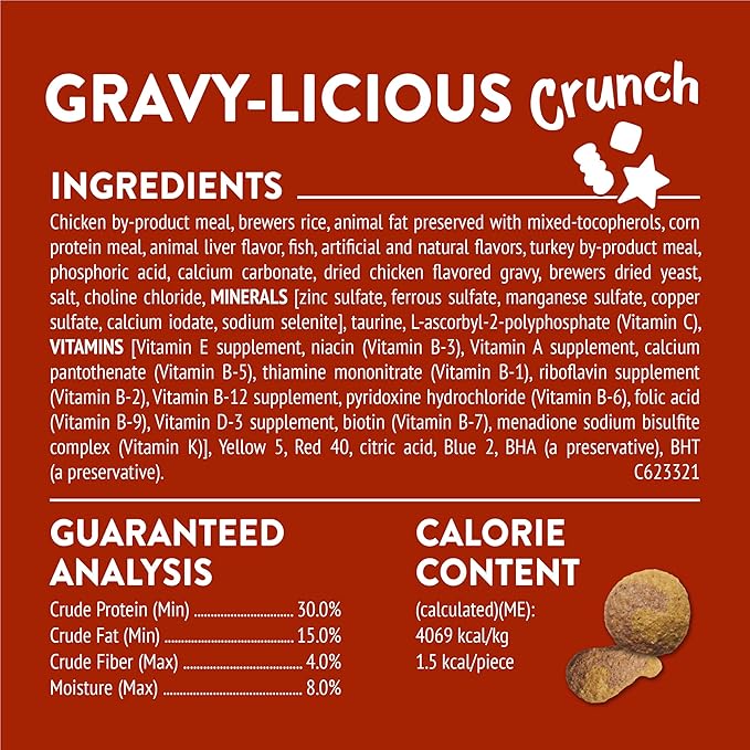 Purina Friskies Party Mix Gravy-Licious Crunch Chicken and Gravy Flavors Cat Treats - 30 oz Canister