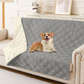 hyha Waterproof Dog Blanket, Reversible Pet Bed Blanket, Soft Sofa Couch Cover for Dogs Washable, Waterproof Pet Couch Covers for Sofa Puppy Cats Furniture Protector(52"x82", Grey/Beige)