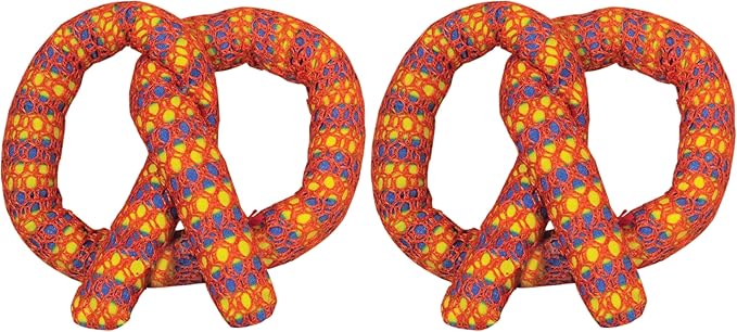 Catstages Plaque Away Pretzel Cat Toy – Interactive Catnip Dental Chew Toy to Help Clean Teeth,Fun for Play and Chewing,Orange,(Pack of 2)