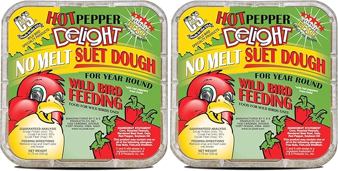 C&S Hot Pepper Delight No Melt Suet Dough 11.75 Ounces,(Pack of 16)