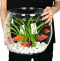 5 Gallon Plastic Fish Tank Large Clear Bowl, Classic Round Bowl Shatterproof Sturdy Jar for Indoor Outdoor, Used as Aquarium, Vase, Storage Container, Decoration, or Other DIYs, Easy to Carry