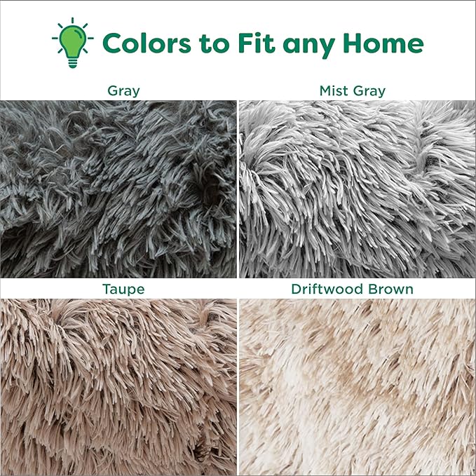 Furhaven Waterproof Throw Blanket for Dogs & Indoor Cats, Washable - Shaggy Plush Calming Long Faux Fur & Velvet Dog Blanket - Gray, Medium