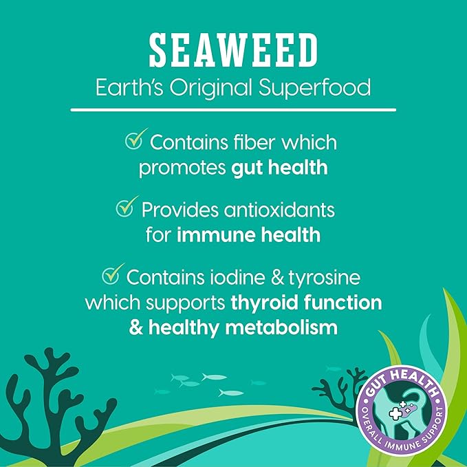 Solid Gold SeaMeal Squeeze Tuna Lickable Cat Treats with Seaweed for Skin & Coat - Wet Cat Treats with Digestive & Immune Health Support - Natural, Holistic, Grain Free (48 Squeezes)