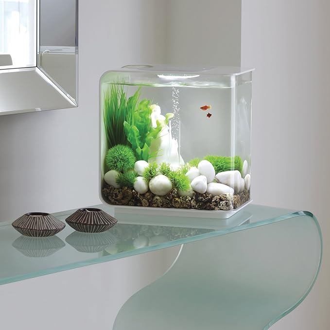 biOrb Flow 15 Aquarium with MCR Lighting - 4 Gallon, White (46875)