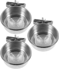 Beaupretty 3pcs Stainless Steel Bird Feeder Bowls with Water Cups 10cm Diameter for Parrot Cage Feeding and Watering Supplies