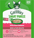 Greenies Feline Smart Purees Skin & Fur Health Lickable Cat Treats with Real Salmon, 0.49 oz. Tubes, 20 Count