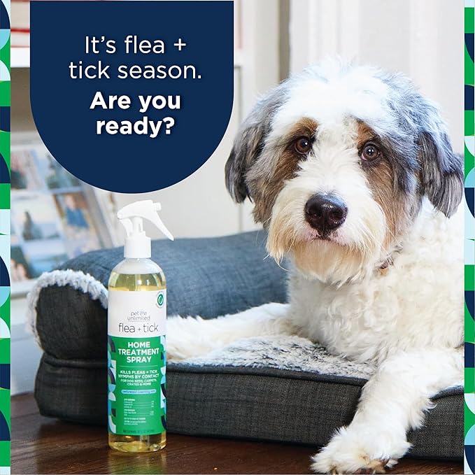 Pet Life Unlimited Flea & Tick Spray for Home, 16 oz, Plant-Based Indoor Prevention and Treatment for Dogs, Kill & Repel Fleas, Ticks & Eggs, Protection for Carpet, Furniture & Bedding