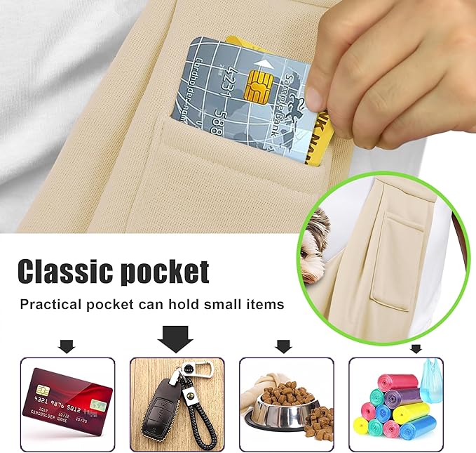 Tomkas Small Dog Sling Carrier - Classic Pocket & Classic Strap - for 3-10 lbs Pets(Cream)