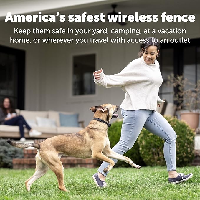 PetSafe Stay & Play 2-Dog Compact Wireless Fence - Portable & No-Dig - Includes 2 Collars - Covers Up to 3/4 Acre - for Dogs 5lb+