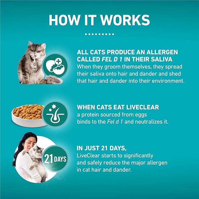 Purina ONE LiveClear Allergen-Reducing Cat Food Dry Formula with Real Chicken As The Number One Ingredient - 3 lb. Bag
