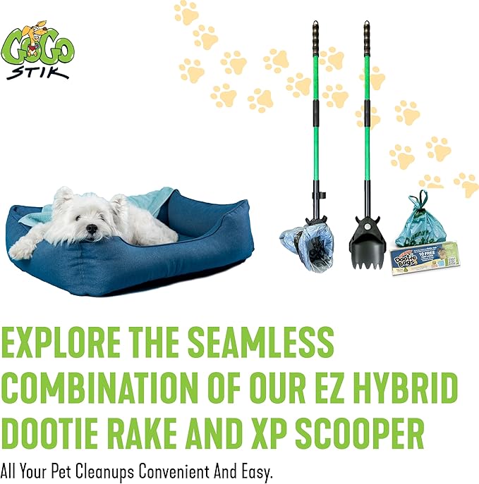 XP Pooper Scooper & Rake Set, Consumer Reports #1 Rated Ergonomic Scooper 2023-2026. Strong & Lightweight, Dogs & Pet Poop Cleanup & Waste Removal - Fits Any Style Bag. 10-Year Wty.