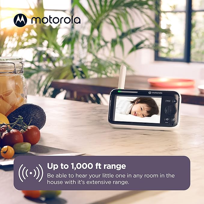 Motorola Nursery WiFi Baby Monitor with Camera, 5" Screen, Wall Mount, Long Range, 2-Way Audio, Temperature Sensor, Motorized, Lullabies, PIP1610 HD Connect