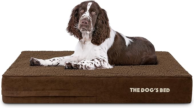 The Dog’s Bed Orthopedic Memory Foam Dog Bed Mattress, Plush Fabric, Brown Plush, Large, 6-Inch