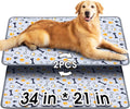 Hompet Washable Pee Pads for Dogs, 34"x21", 2-Pack Thick Heavy Absorbency Reusable Pee Pads Prevent Leakage Non-Slip, Pet Training Pads for Puppy Playpen, Crate, Potty, Floor, Bed, Sofa
