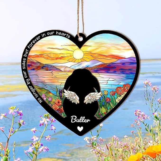Personalized Bunny Suncatcher – Custom Rabbit Suncatcher with Name for Up to 3 Pets, Sympathy Gift for Rabbit Loss, Memorial Gift for Bunny Lovers, Easter Decor