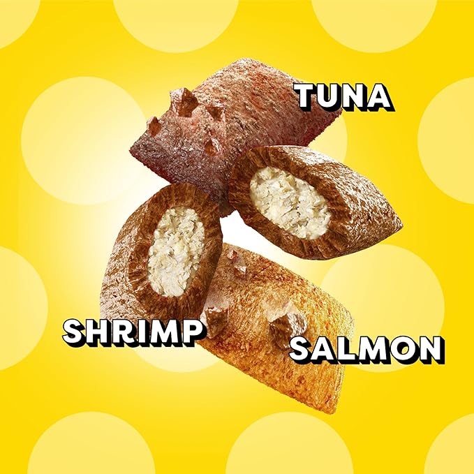 Temptations Cat Treats MixUps Surfer's Delight, Tuna, Shrimp, Salmon Flavor, Crunchy and Soft Cat Treats, 3 oz. Pouch (Pack of 12)