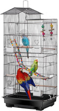 SUPER DEAL 39'' Roof Top Parrot Bird Cage with Toys for Cockatiel Sun Conure Parakeet Finch Budgie Lovebird Canary Large Flight Pet House