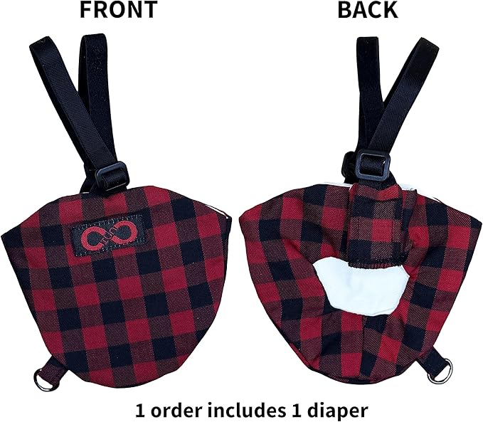 Bird Diapers Chicken Diaper Duck Diaperalls for Hens, Roosters, Ducks, Ducklings, Birds, Parrots, Pigeon, Macaw - Reusable, Adjustable by Uni Infinity (Buffalo Plaid, Bird Large, 1, Count)