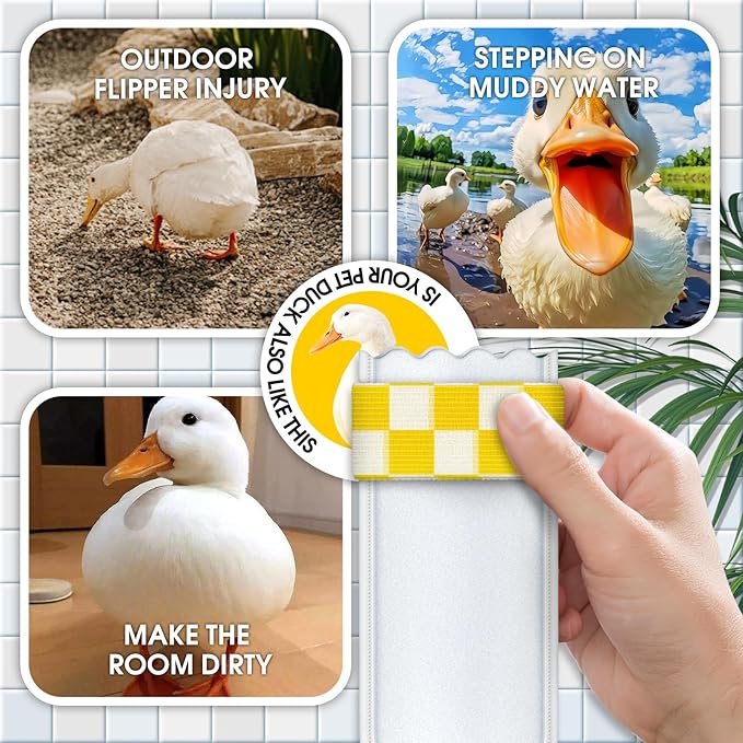 Disposable Boots for Real Duck Feet, Bumble Foot for Duck Supplies with Bandage, Large Size (Yellow, 40 PCS)