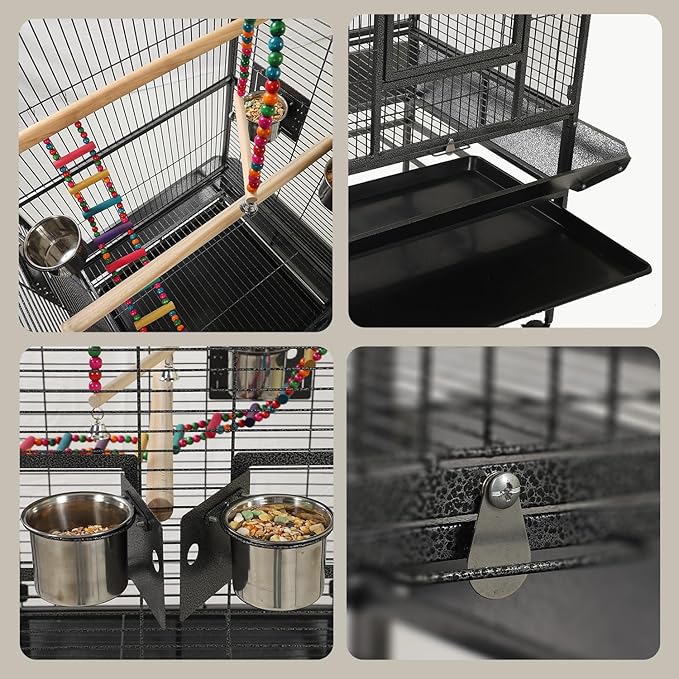 69-inch Large Bird Cages for Parrots,Large Parrot Cages for Large Birds, Flight Cage for Birds,Large Parakeet Cage with Birdcage Cover for African Grey,Quaker,Cockatiel,Green Cheek Conure