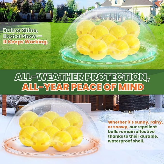 Cat Outdoor for Natural Cat Balls Indoor Safe Dog Long Lasting 6 Months Waterproof Gardens Yards Patios Garages Permanently 10 Pack Mesh Bags