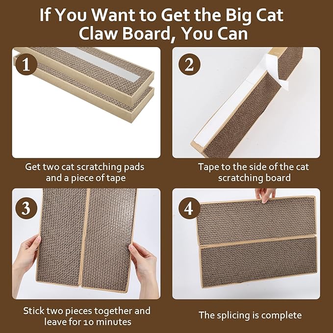 HappyFreeSX Splicing Cat Scratch Pad: Cat Scratchers for Indoor Cats, Cat Scratching Pad, Cat Scratcher Cardboard, Cat Scratching Pad, Premium Scratch from Cats, Double-Sided Design