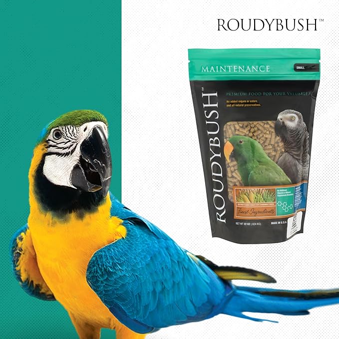 RoudyBush Daily Maintenance Food for Birds - Scientifically Formulated Bird Feed - Bird Food Pellets w/Corn, Wheat, Soy & More - Nutritious & Healthy Feed for Birds (Small, 22oz)