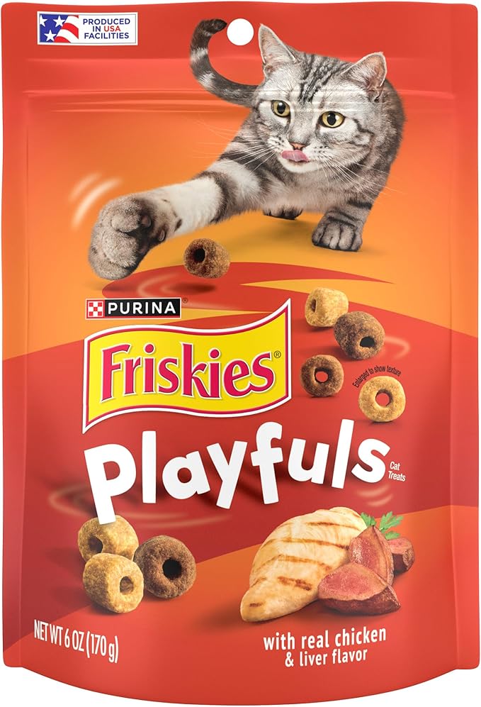 Purina Friskies Playfuls With Chicken and Liver Flavor Cat Treats - (Pack of 6) 6 oz. Pouches