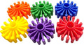 1000 Foot Gear Pk6 - Brightly Colored Durable Plastic Foot Toy Pieces, Lots of Smooth Gear Spokes, Interlocks on Side and Center, Great for Small to Medium Size Pet Birds